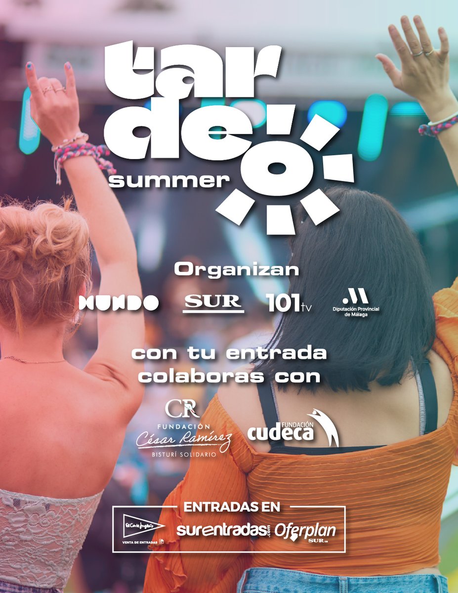 😎🍻 ¿Preparado para el #TardeoSummer? Llega el gran festival para dar la bienvenida al verano en #Málaga

🎶 Sábado 14 de junio, plaza de toros de La Malagueta

🎫 Entrada solidaria ➡️ oferplan.diariosur.es/ofertas-descue…
