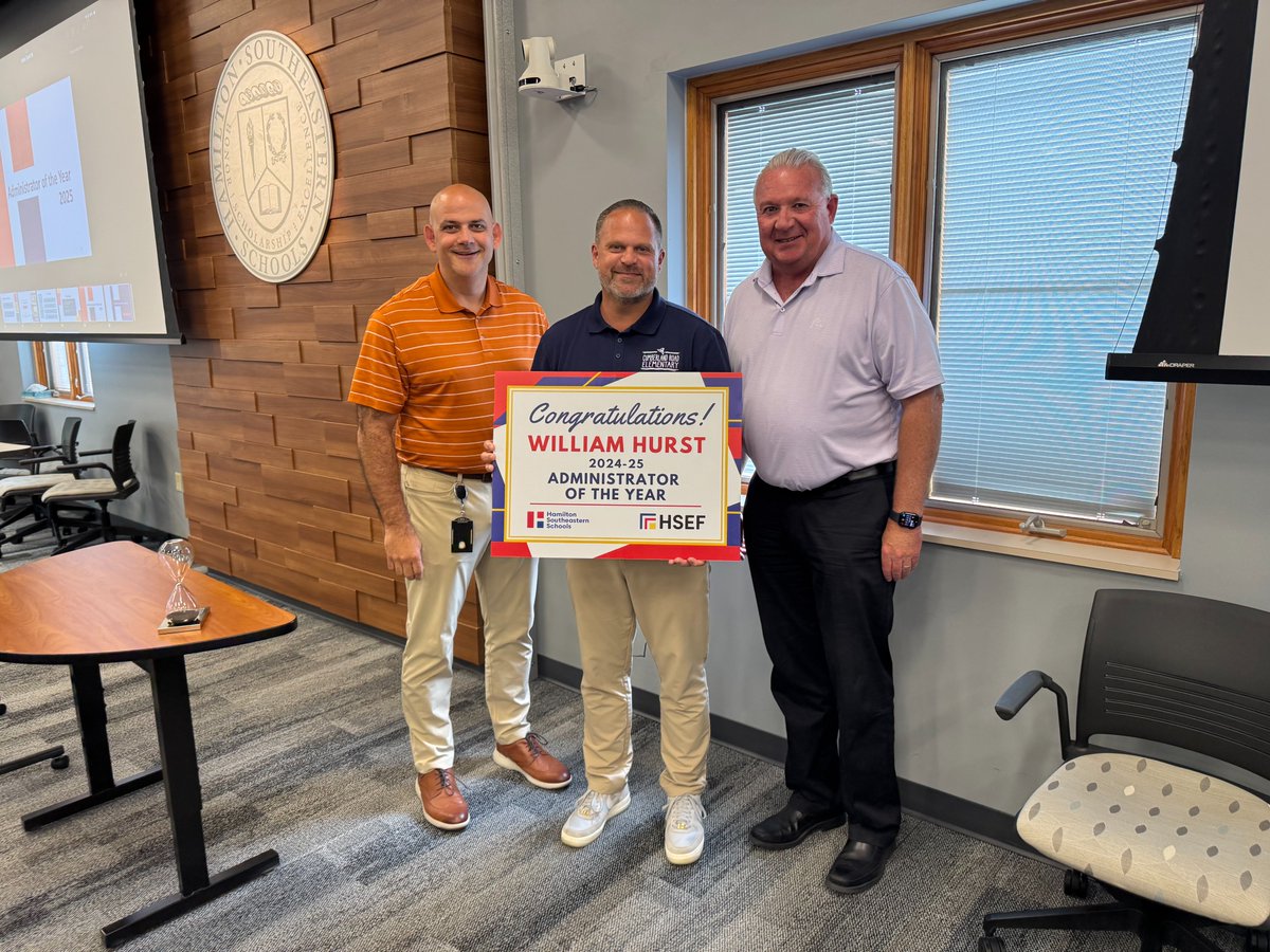 Hamilton Southeastern Schools (@hseschools) on Twitter photo For the second year, we are proud to honor an exceptional school leader who goes above and beyond every day to support students, staff, and families. π
Congratulations to Mr. Will Hurst, principal of <a href="/CREhseIN/">Cumberland Road Elementary</a>, on being name Administrator of the Year!
From building a strong, For the second year, we are proud to honor an exceptional school leader who goes above and beyond every day to support students, staff, and families. π
Congratulations to Mr. Will Hurst, principal of <a href="/CREhseIN/">Cumberland Road Elementary</a>, on being name Administrator of the Year!
From building a strong,
