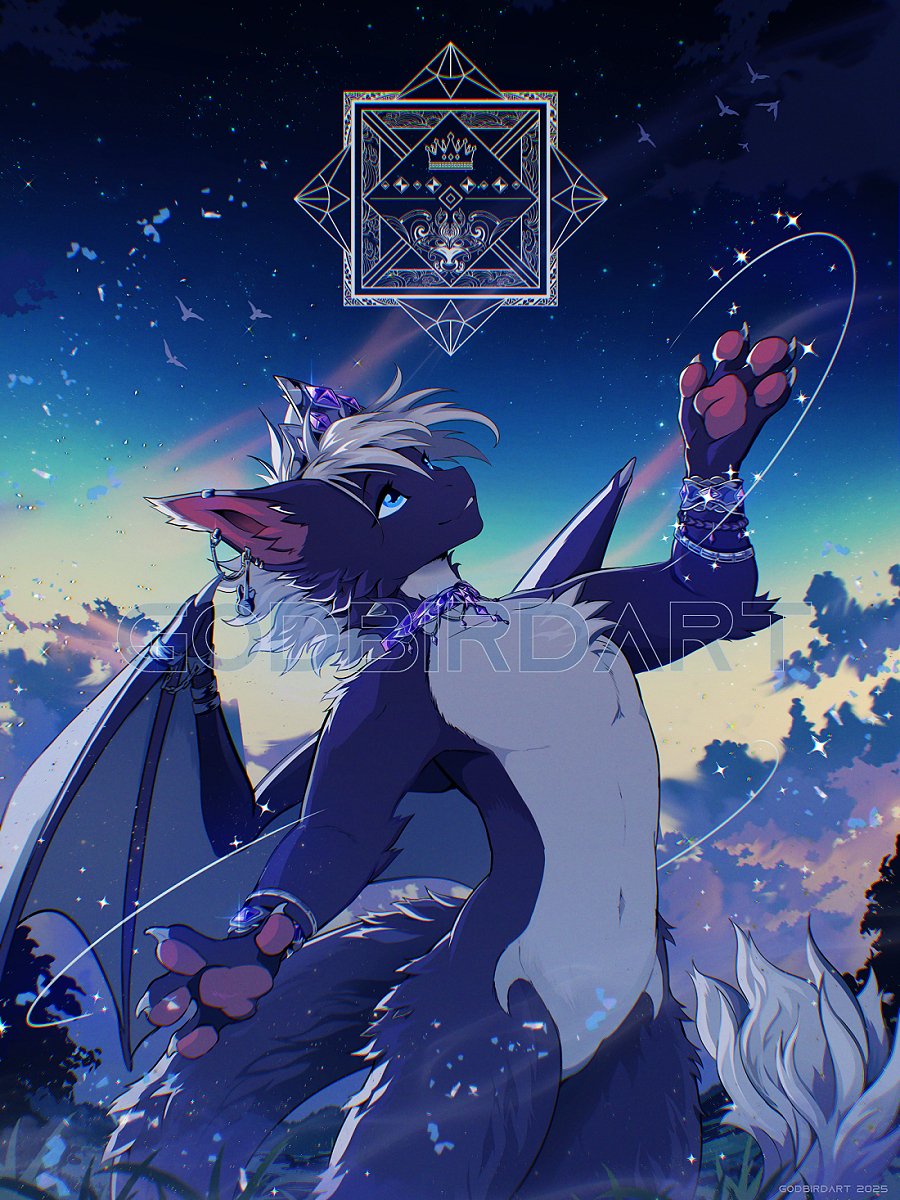 godbirdart's tweet image. γ glisten like starlight γ π«π
portrait commission for gradientdragon on furaffinity