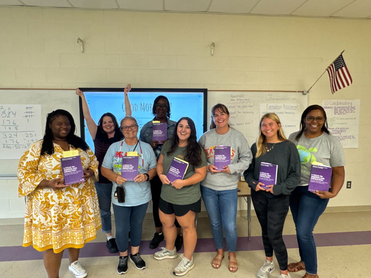 Teachers from Charleston, SC, were all in on OGAP additive reasoning! A Focus on Addition and Subtraction is on their TBR summer reading lists and they are proudly wearing their bead strings in the big, wide world to make a difference for their students! #math #additivereasoning