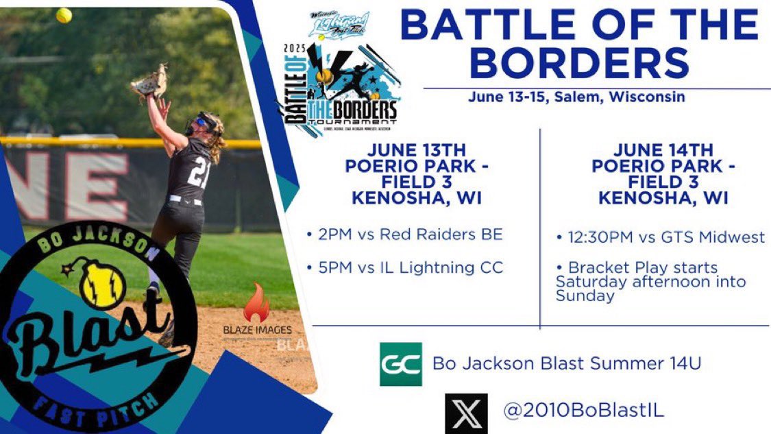 Madeline Pochos 2029 (@mpochos_2010) on Twitter photo I’m super excited for the Battle of The Borders Tournament this weekend in Wisconsin. Let’s go Blast!
<a href="/2010BoBlastIL/">Bo Jackson Blast 2010</a> I’m super excited for the Battle of The Borders Tournament this weekend in Wisconsin. Let’s go Blast!
<a href="/2010BoBlastIL/">Bo Jackson Blast 2010</a>