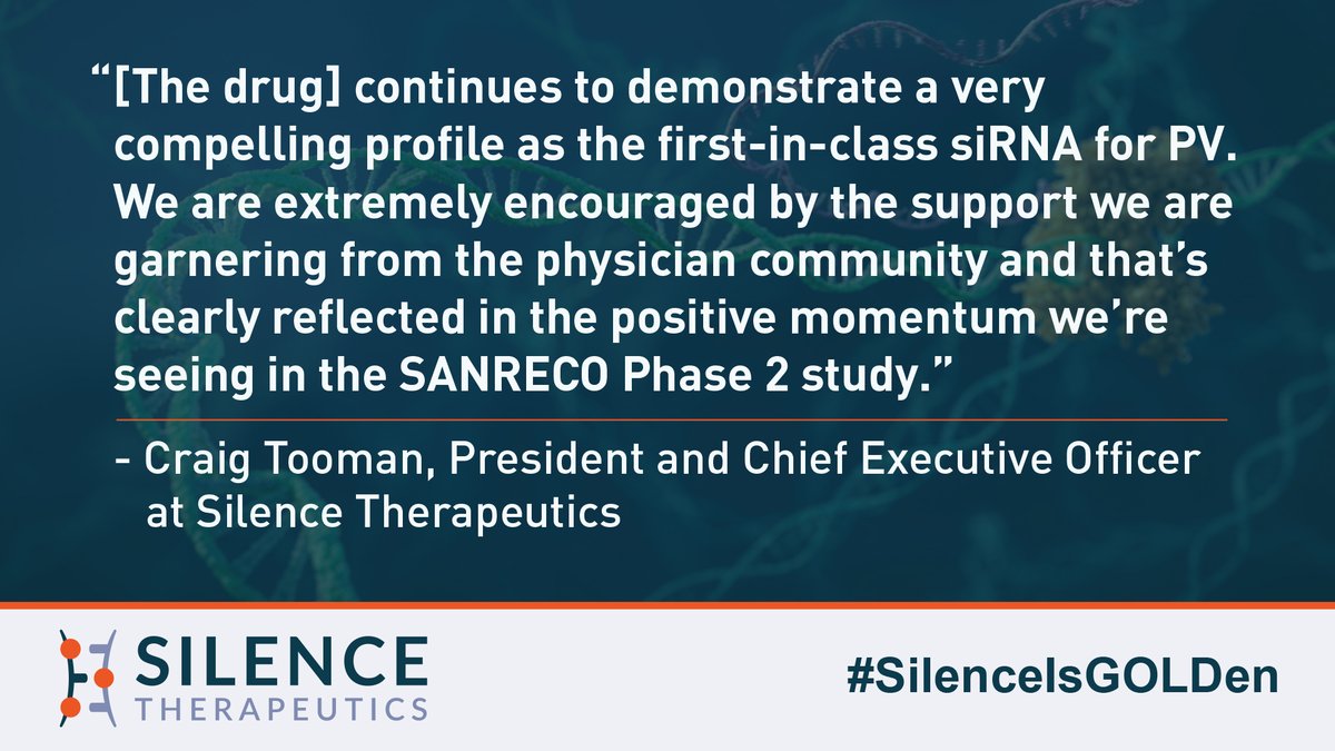 Today at #EHA2025, we presented additional Phase 1 data highlighting the promise of our siRNA in development for people with polycythemia vera (PV).

We’re also pleased to announce that the SANRECO Phase 2 study has exceeded 50% enrollment and is on track for full enrollment by