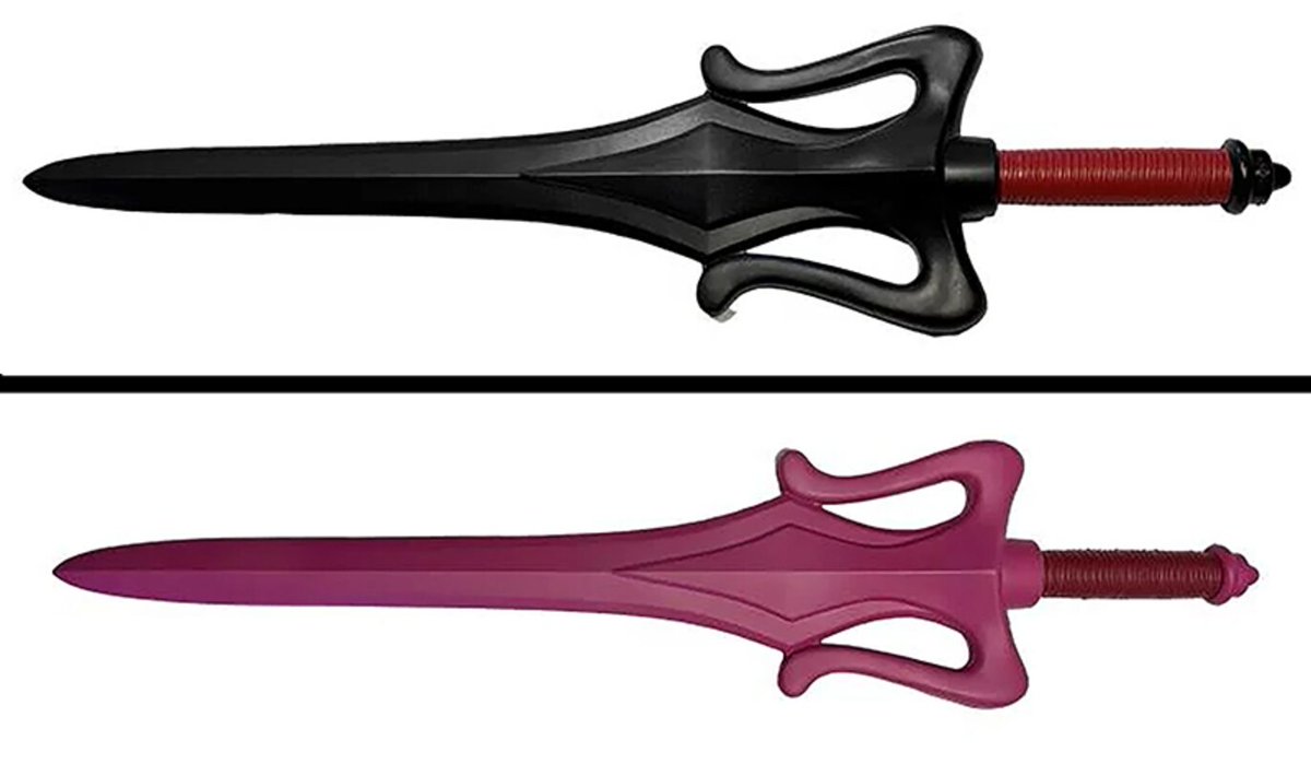 Pre-order Alert: Factory Entertainment Masters of the Universe Prince Adam (Pink) &amp; Anti-Eternia (Black) BBTS Exclusive LARP Stunt Replica Sword dlvr.it/TLKLNf