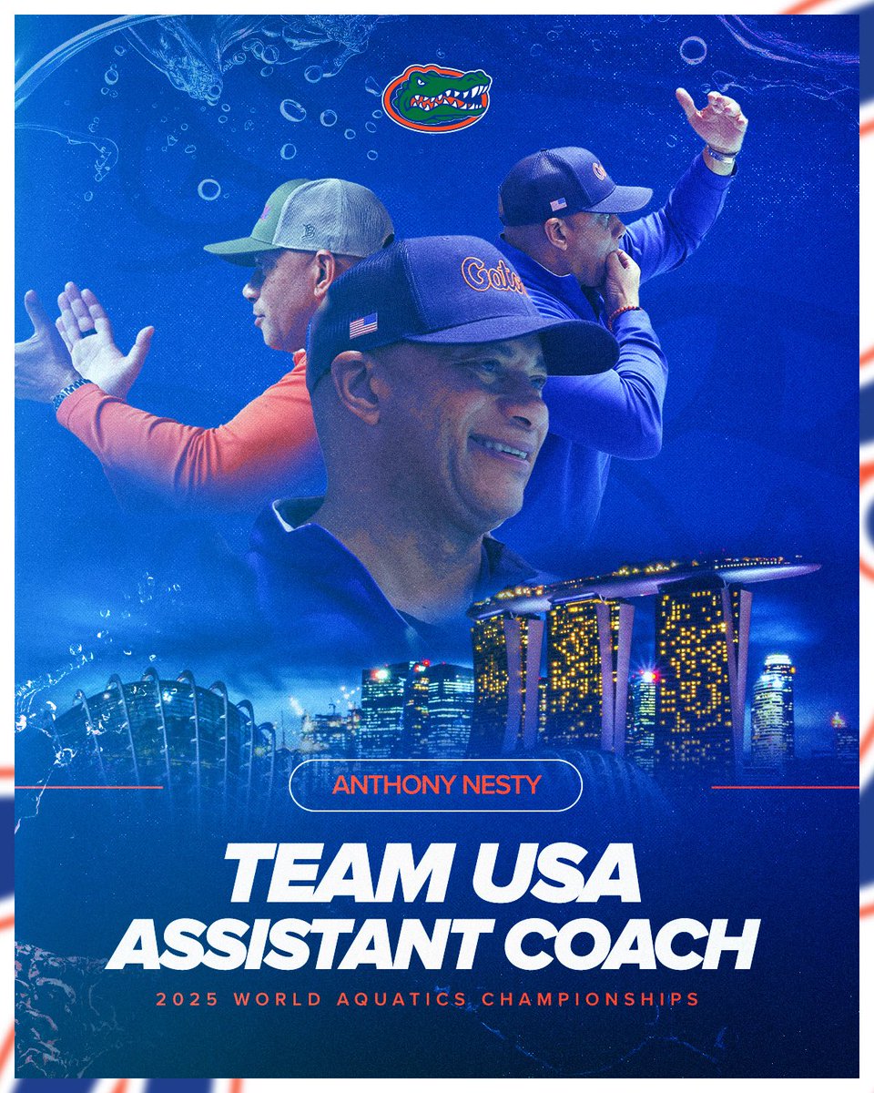Another well-deserved honor for Coach Nesty🐊🇺🇸

He will serve as an assistant coach for <a href="/USASwimming/">USA Swimming</a> at the 2025 World Aquatics Championships in Singapore!