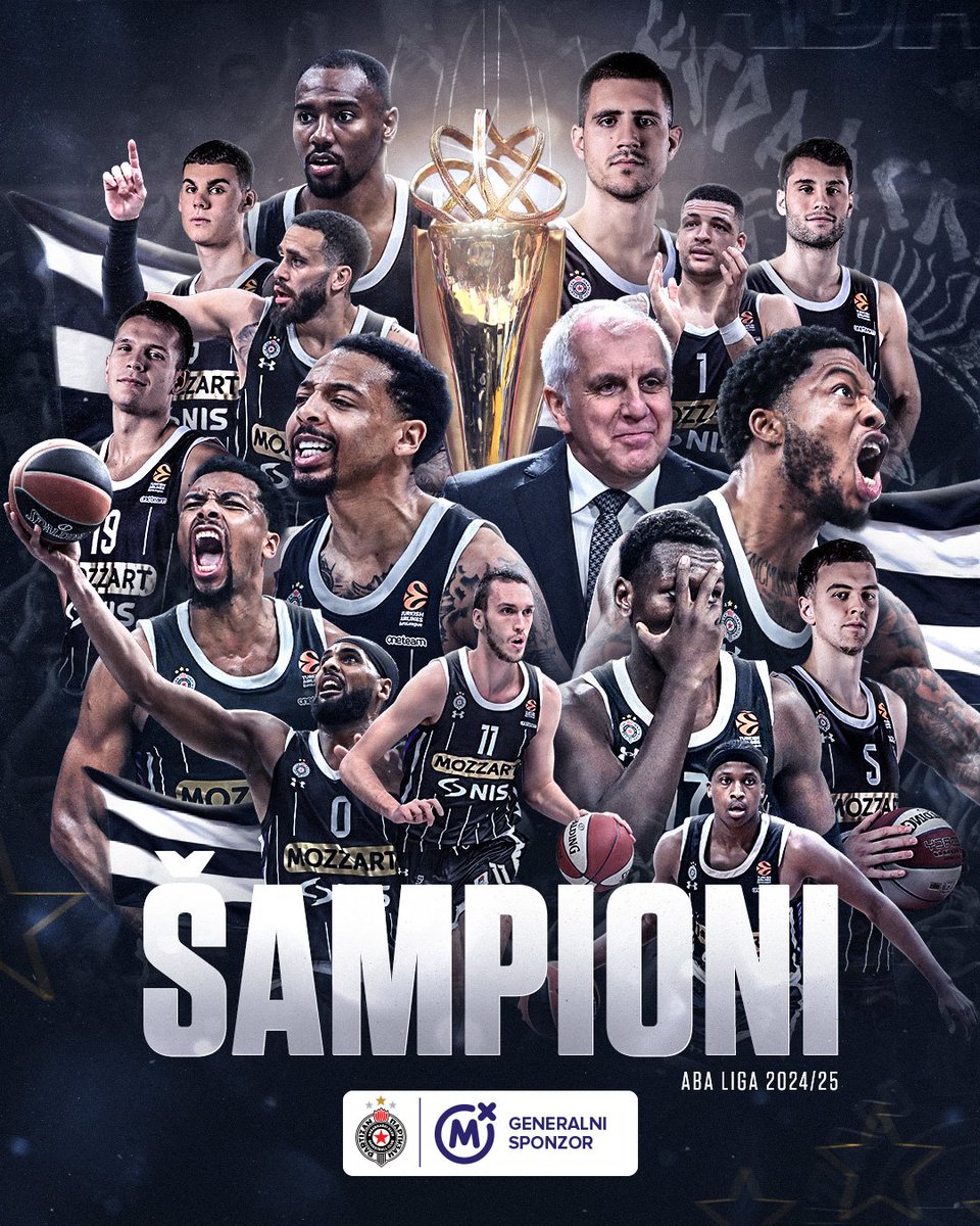 Partizan Mozzart Bet je po OSMI put u svojoj istoriji ŠAMPION ABA LIGE! 🏆⚫️⚪️ #kkp