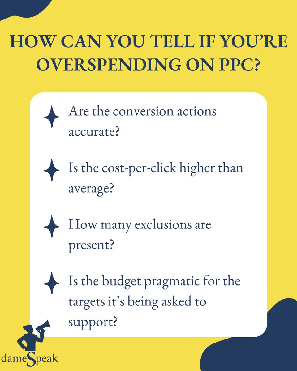 Overspending on PPC? It’s not always strategy - it’s what’s happening behind the scenes.

👀 Broken tracking
🎯 Unclear goals
🚫 Missing exclusions

Fix the leaks. Make every dollar count.
🔍 Start your audit → dameSpeak.com

#damespeak #kansascity #ppcadvertising
