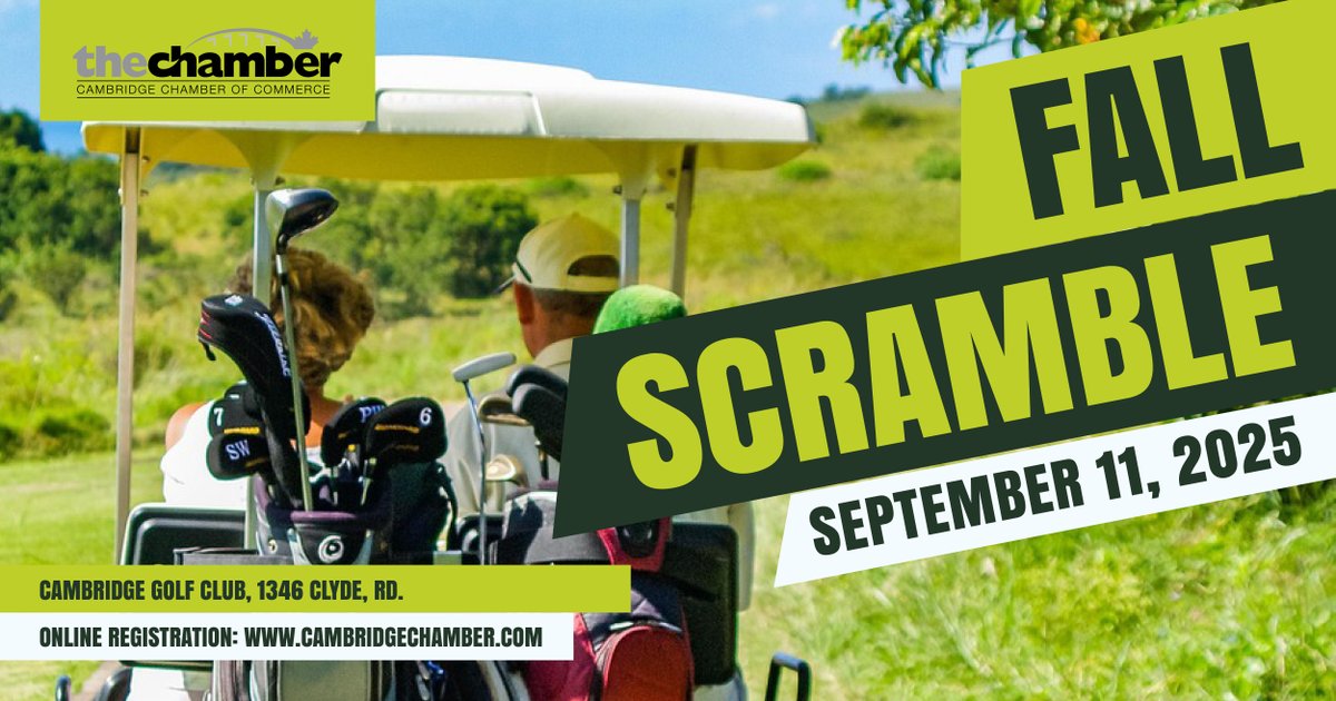 Cambridge Chamber (@my_chamber) on Twitter photo Join us for a fun day on the links connecting with other business leaders at the 2025 Chamber Fall Scramble at <a href="/Cambridgegolf/">Cambridge Golf Club</a> in September. More details coming soon!!! #cambcoc #golftournament #golfing #community Join us for a fun day on the links connecting with other business leaders at the 2025 Chamber Fall Scramble at <a href="/Cambridgegolf/">Cambridge Golf Club</a> in September. More details coming soon!!! #cambcoc #golftournament #golfing #community