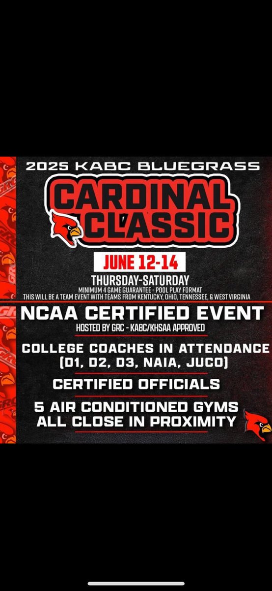 Good Luck to Our HC Girls Basketball Team as they take part in the Bluegrass Cardinal Classic. 

🔴Today, Thursday June 12
      5pm vs Henderson Co.
      7pm vs Elizabethtown 

⚫️Friday, June 13
     12pm vs Barren Co.
     2pm vs Owensboro Catholic

Let’s Go Indians‼️❤️🖤🏀