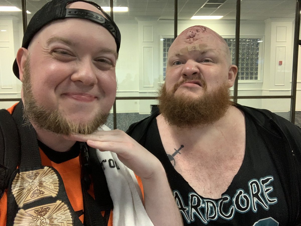 nickmaniwa's tweet photo. After my mom, pro wrestling was the next love of my life. I’ve loved this ish for damn near 37 years. From the hallowed halls of the Louisville Gardens &amp; hangin with Uncle Jeff to hangin w/ #GCWToSX winner @BulldozerGCW &amp; #GCWCoS4 standout @bearbronsonBC. Til the wheels fall off! https://t.co/5oJwZH9oHJ