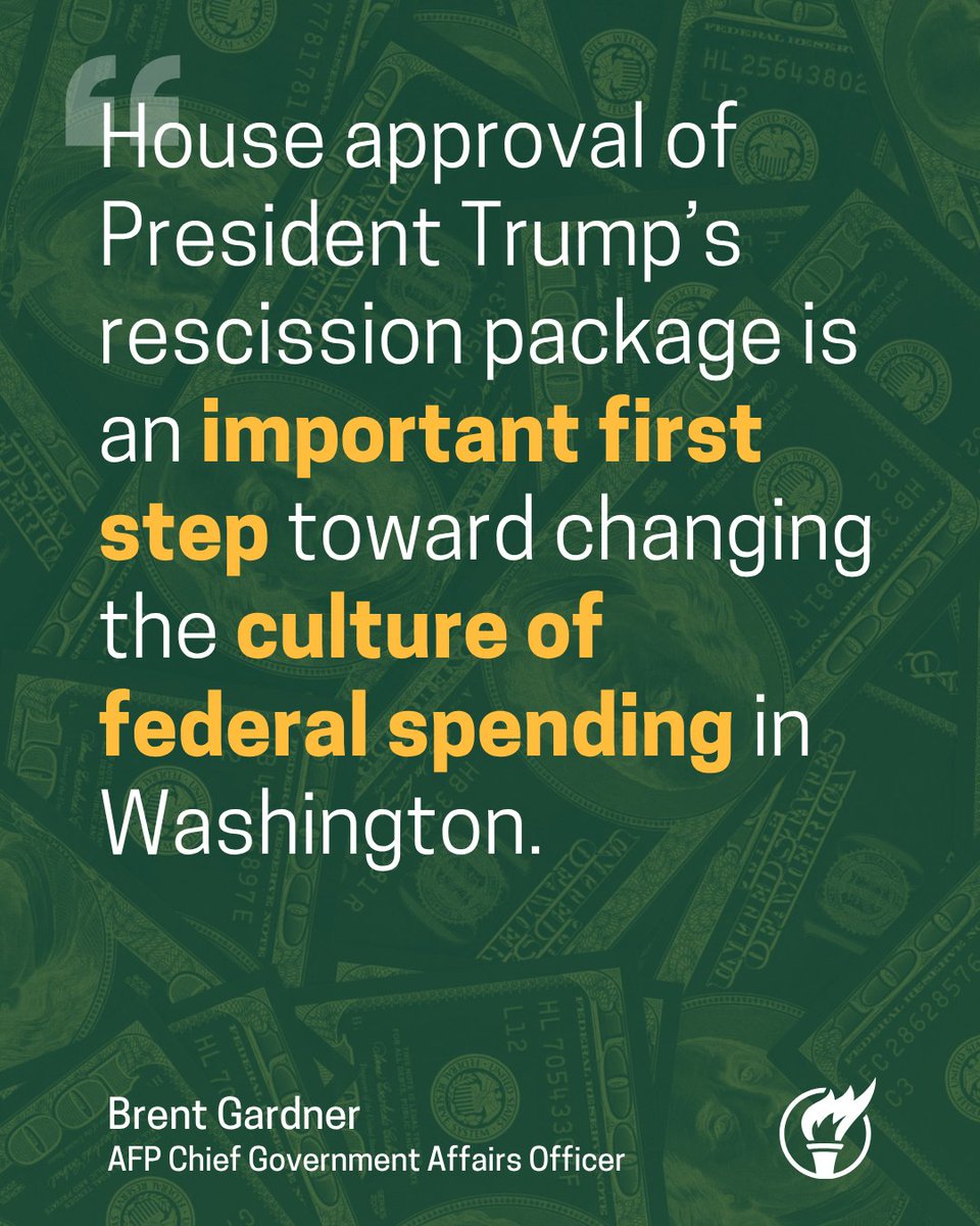 The House just took an important step toward restoring fiscal sanity.
By passing the Rescissions Act, lawmakers are cutting waste, shrinking bureaucracy, and putting your hard-earned tax dollars to better use.
👏 This is what leadership looks like. #HR4 #ProtectProsperity