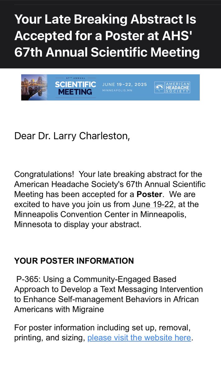 There were many lessons, challenges overcome- much learning with this project! Although I’ve been blessed to participate &amp; present many abstracts, when I received this acceptance email, my heart was especially full of #gratitude and #joy! Major thank you mentors &amp; participants!