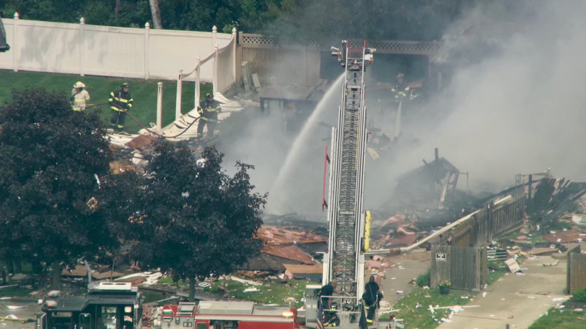 A house in Crestwood lies in ruins after a powerful explosion leveled it. No word yet if anyone was home at the time the structure on Kenneth Court was destroyed. Firefighters are searching the debris &amp; securing utilities. Cause &amp; origin TBD. More at cbsnews.com/chicago/live