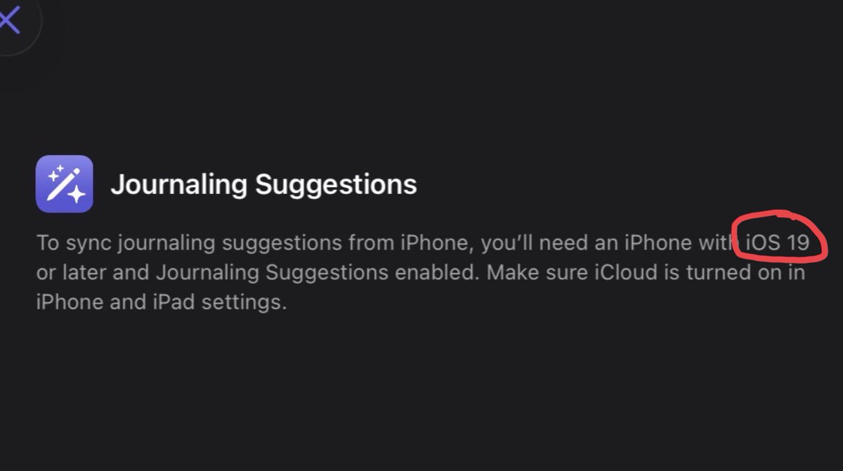 So <a href="/Apple/">Apple</a> changed their mind in the last minute! Found this in the new journal app. #WWDC2025 #Apple