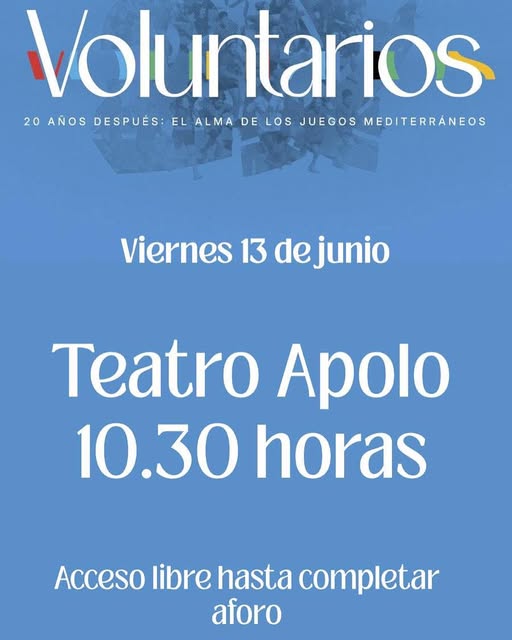 Patronato Municipal de Deportes de Almería (@pmd_almeria) on Twitter photo 📷 Los voluntarios fueron el alma de los Juegos Mediterráneos de ALMERÍA 2005 y 20 años después les queremos rendir homenaje.
Te esperamos !!!!
#almeriaesdeporte #almeria2005 <a href="/aytoalm/">Ayuntamiento de Almería</a> <a href="/antcasimiroual/">Antonio Casimiro</a> 📷 Los voluntarios fueron el alma de los Juegos Mediterráneos de ALMERÍA 2005 y 20 años después les queremos rendir homenaje.
Te esperamos !!!!
#almeriaesdeporte #almeria2005 <a href="/aytoalm/">Ayuntamiento de Almería</a> <a href="/antcasimiroual/">Antonio Casimiro</a>