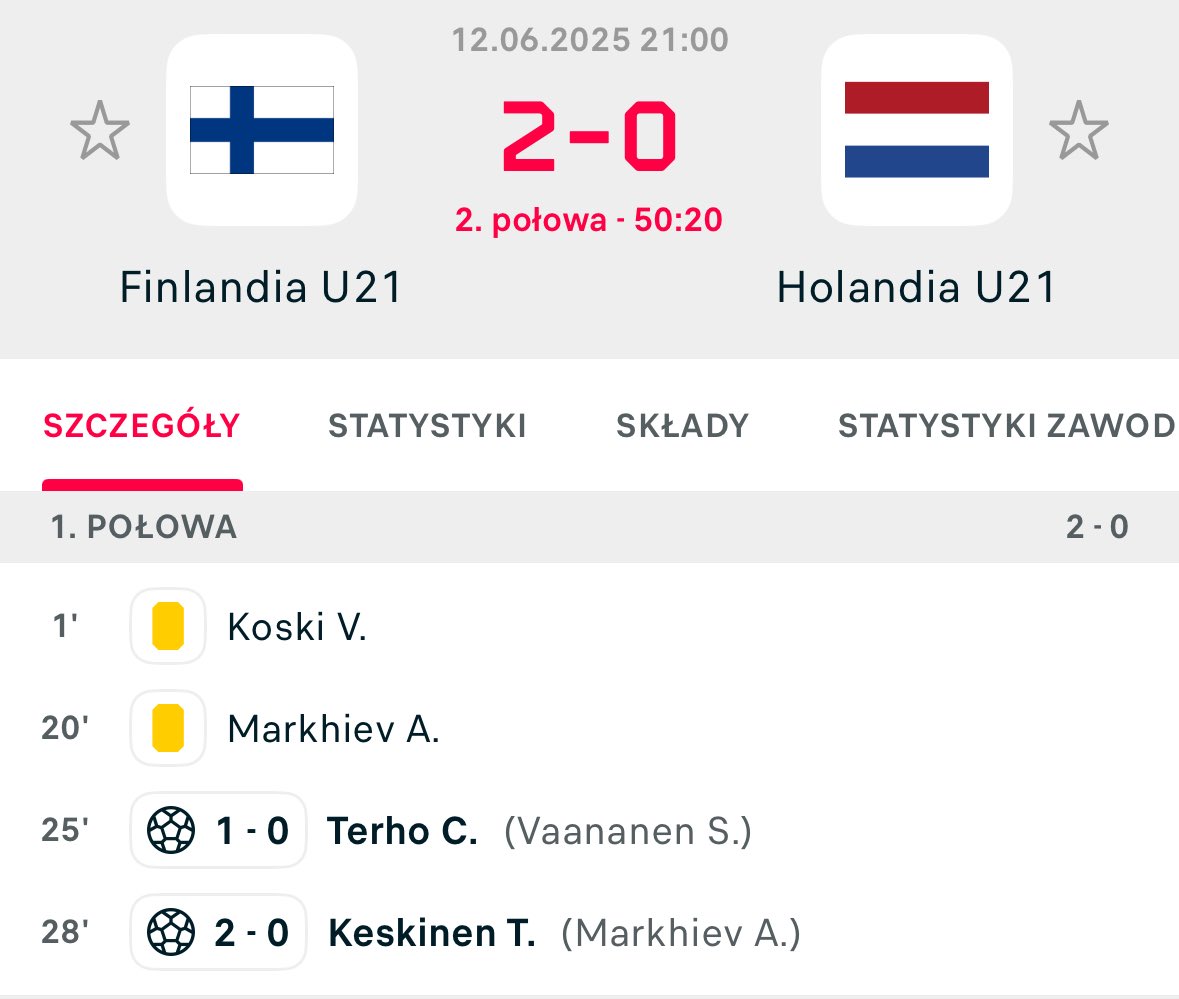 Najpierw Finowie dają nam w trąbę w Helsinkach a kilka dni później ich młodzieżówka wiezie Holendrów na Euro U-21. W tym samym czasie nasza dostaje w łeb od Gruzinów.

Brak słów 👍