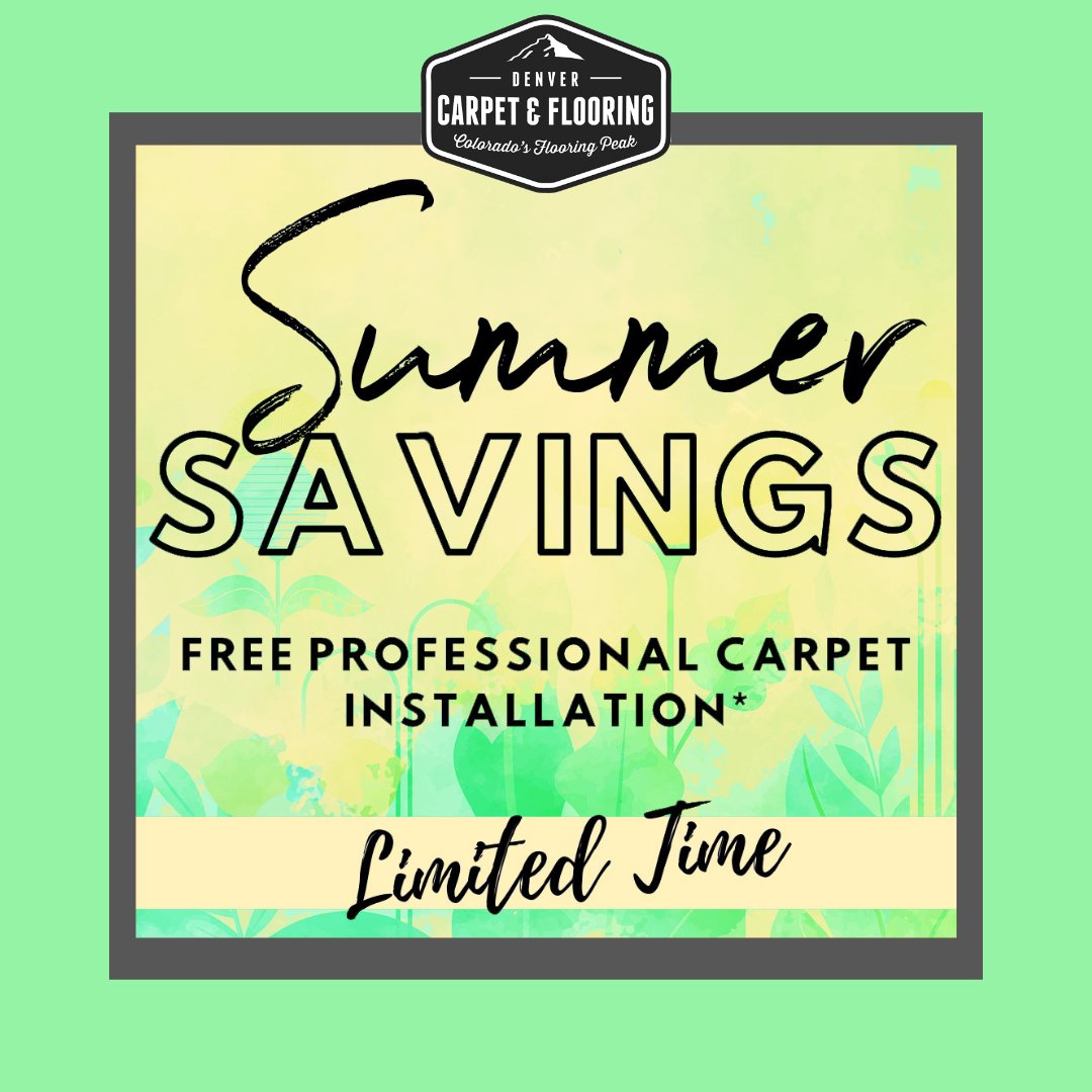 DenverCarpets's tweet photo. ☀️ Summer just got a little cooler—with FREE professional carpet installation!
For a limited time, enjoy expert installation on select carpet styles when you spend $750 or more. 
📅 Hurry—offer ends July 31st, 2025!
👉 Schedule your appointment now: https://t.co/W8hXoQgITQ https://t.co/Bu7YZnzfwA