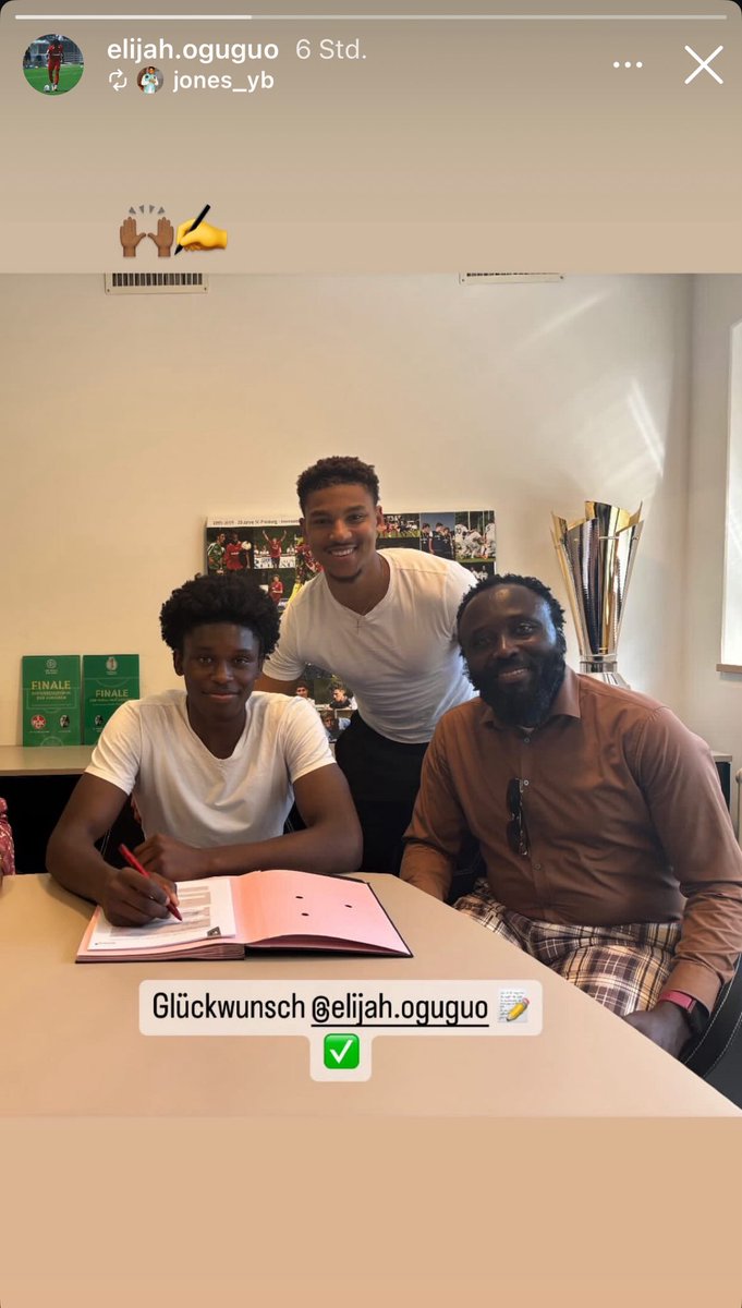 Elijah Oguguo ('07 🇩🇪) verlängert seinen Vertrag bei der Fußballschule 👏

Ich hoffe er kriegt in der kommenden Saison auch gut Spielzeit bei der U23. 
Ist auf jeden Fall einer von denen, die ich in Zukunft bei den Profis sehe.