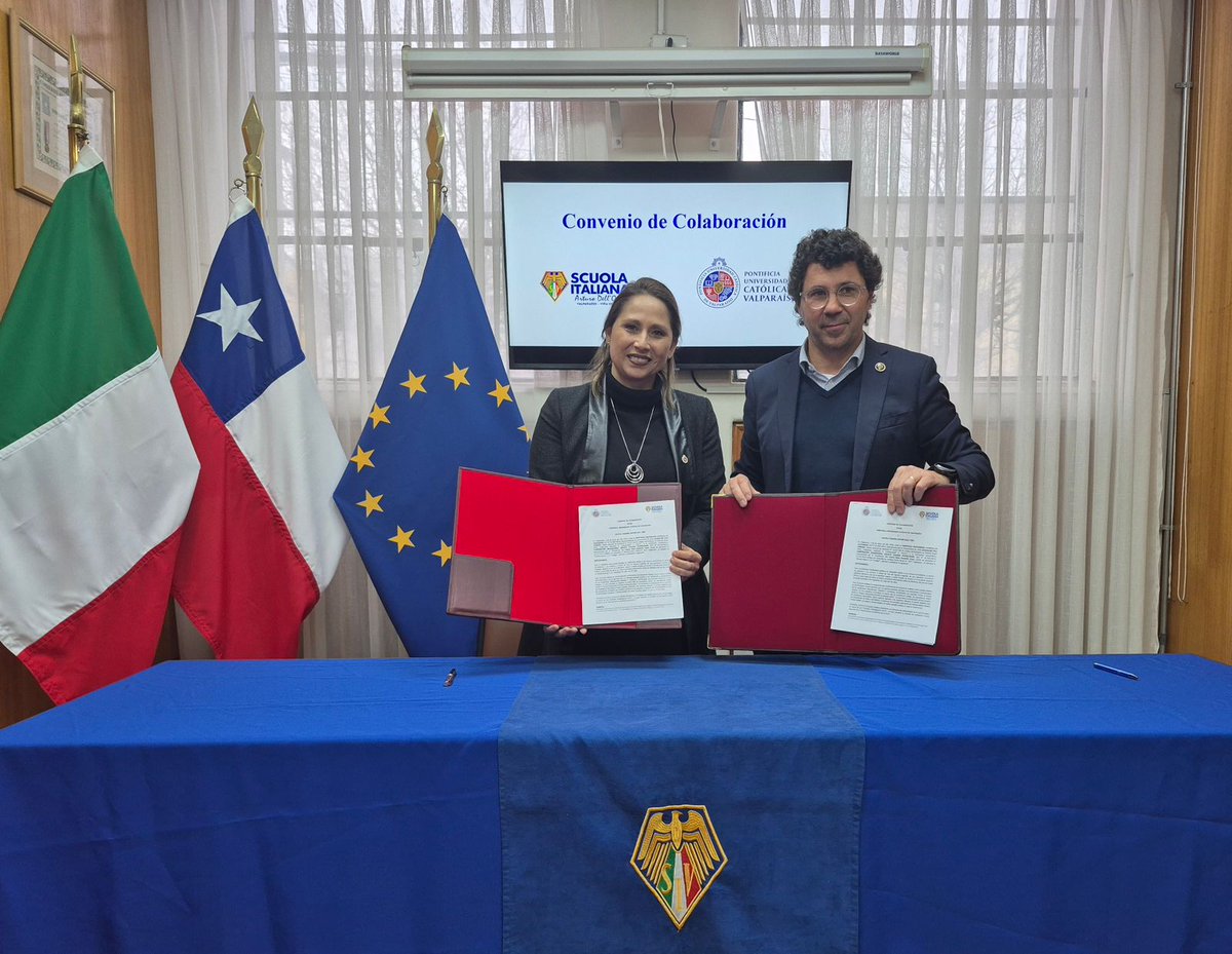 🟢⚪️🔴 La semana pasada se llevó a cabo la firma de la renovación del convenio colaborativo entre la Scuola y la <a href="/pucv_cl/">PUCV</a>, que permite a nuestros estudiantes el acceso especial a la universidad tras la aprobación del Esame di Maturità. 🤝🏼

scuolaitalianavalpo.cl/2025/06/11/scu…