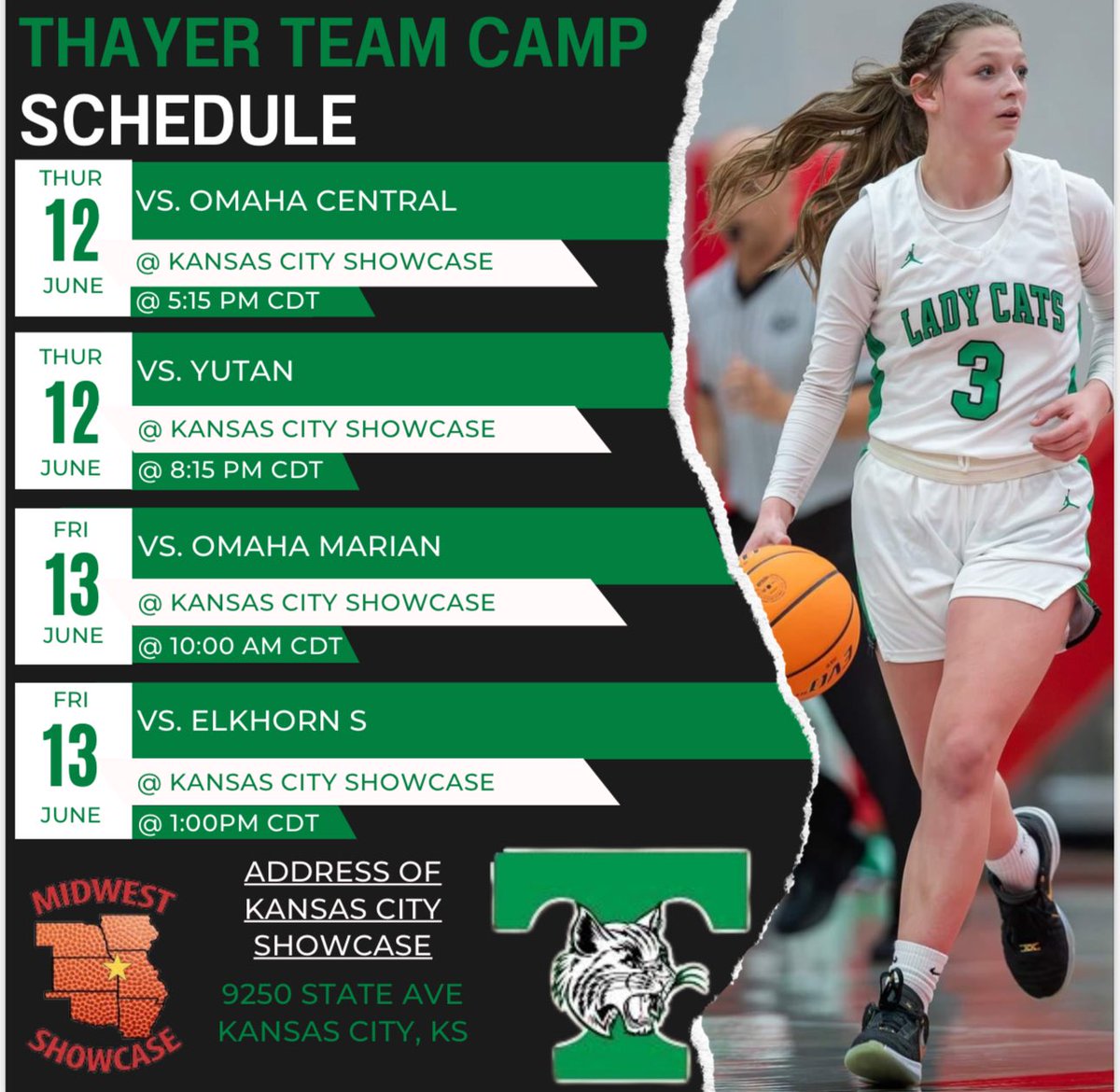 Ryleigh Davis (@4_ryleighdavis) on Twitter photo Excited for team camp at <a href="/MW_Showcase/">Midwest Showcase</a> in KC! Game times below <a href="/UANextGHoops/">Girls UAA</a> <a href="/PrepGirlsHoops/">Prep Girls Hoops π</a> <a href="/JrAllStar_MO/">Missouri Jr. All-Star Basketball</a> <a href="/BTNScouting/">BTN Scouting</a> <a href="/417Elite50/">417 Elite 50</a> <a href="/PGHMissouri/">Prep Girls Hoops Missouri</a>
June 12th
π 5:15 PM β Omaha Central
π 8:15 PM β Yutan
June 13th
π 10:00 AM β Omaha Marian
π 1:00 PM β Elkhorn South
Letβs go! π₯ Excited for team camp at <a href="/MW_Showcase/">Midwest Showcase</a> in KC! Game times below <a href="/UANextGHoops/">Girls UAA</a> <a href="/PrepGirlsHoops/">Prep Girls Hoops π</a> <a href="/JrAllStar_MO/">Missouri Jr. All-Star Basketball</a> <a href="/BTNScouting/">BTN Scouting</a> <a href="/417Elite50/">417 Elite 50</a> <a href="/PGHMissouri/">Prep Girls Hoops Missouri</a>
June 12th
π 5:15 PM β Omaha Central
π 8:15 PM β Yutan
June 13th
π 10:00 AM β Omaha Marian
π 1:00 PM β Elkhorn South
Letβs go! π₯