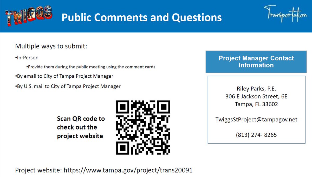 Walk Bike Tampa (@walkbiketampa) on Twitter photo If you missed the Twiggs St public meeting, you have till June 25th to share your thoughts. Is this the future you envision for Twiggs Street? Are we doing enough to prevent fatal crashes and create a safer experience along the corridor? comments to...TwiggsStProject@tampagov.net If you missed the Twiggs St public meeting, you have till June 25th to share your thoughts. Is this the future you envision for Twiggs Street? Are we doing enough to prevent fatal crashes and create a safer experience along the corridor? comments to...TwiggsStProject@tampagov.net