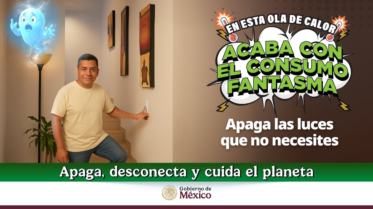 La energía es un recurso valioso, ¡no la desperdicies! 
💡Recuerda apagar las luces al salir de una habitación y cuando nadie la esté utilizando.

🔌 #ApagaDesconecta y #CuidaElPlaneta 🌎
