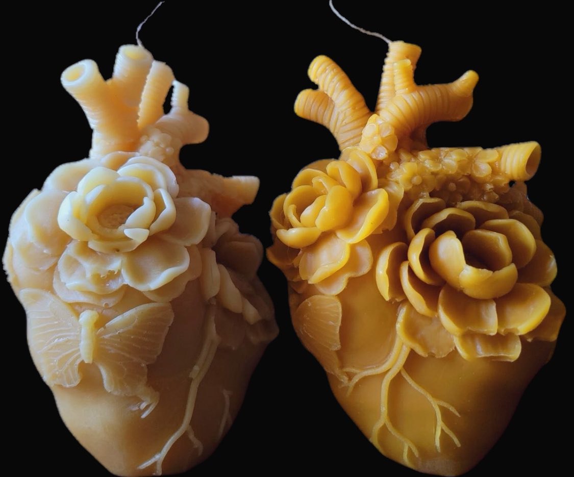 handmade anatomical heart candles