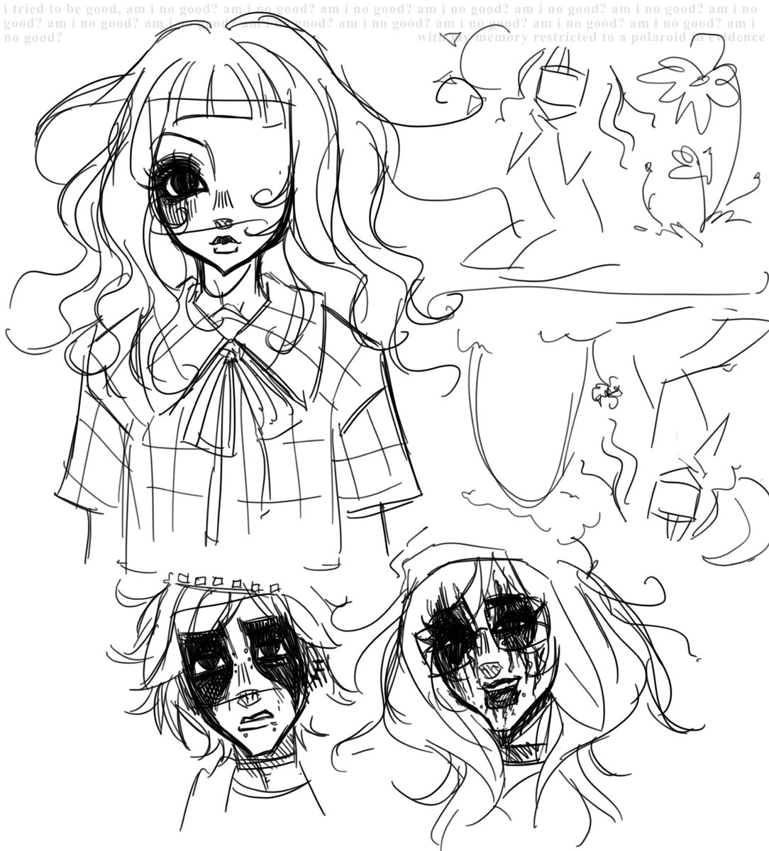 mowcrowave's tweet image. bottom doodle inspired by @dolltowncellars edit. nothing actually good. my anxiety is real bad rn 👅 #yiik
