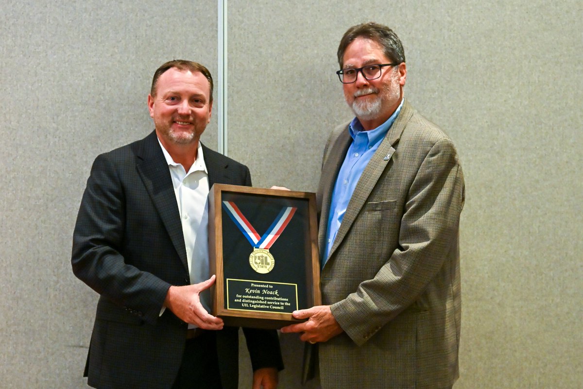 Congrats to retiring UIL Legislative Council members Keith Bryant (Lubbock-Cooper ISD), Curtis Rhodes (Needville ISD) and Kevin Noack (Palmer ISD). 🎉

Thank you for your dedicated service to the council, and your contributions to Texas students and schools.