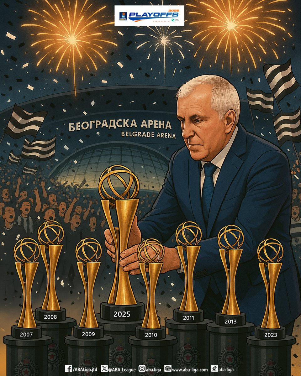 🏆🏆🏆🏆🏆🏆🏆🏆

<a href="/PartizanBC/">KK Partizan Mozzart Bet</a> have won record-breaking 8th #ABALiga title! 

⚫️ 2007
⚪️ 2008
⚫️ 2009
⚪️ 2010
⚫️ 2011
⚪️ 2013
⚫️ 2023
⚪️ 2025