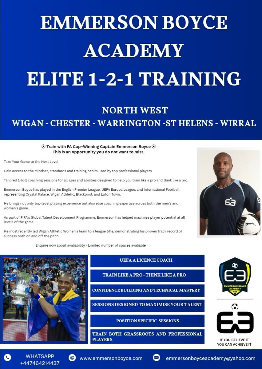 #Emmersonboyceacademy 
#TrainLikeAPro
#121football
#Elitecoaching
#NextLevelTraining