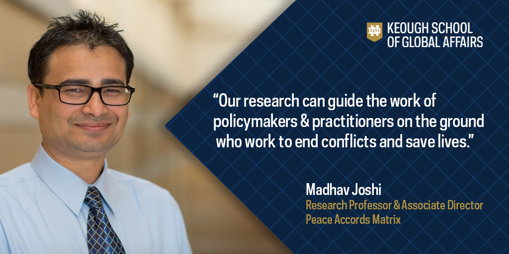 Keough School of Global Affairs (@keoughglobalnd) on Twitter photo New <a href="/NotreDame/">University of Notre Dame</a> research could guide negotiators working to end conflicts and save lives.
The study comes from the Peace Accords Matrix — a trusted resource for global peace practitioners seeking actionable evidence.
go.nd.edu/dcf658
<a href="/KrocInstitute/">Kroc Institute</a>
<a href="/UNDResearch/">Notre Dame Research</a> New <a href="/NotreDame/">University of Notre Dame</a> research could guide negotiators working to end conflicts and save lives.
The study comes from the Peace Accords Matrix — a trusted resource for global peace practitioners seeking actionable evidence.
go.nd.edu/dcf658
<a href="/KrocInstitute/">Kroc Institute</a>
<a href="/UNDResearch/">Notre Dame Research</a>