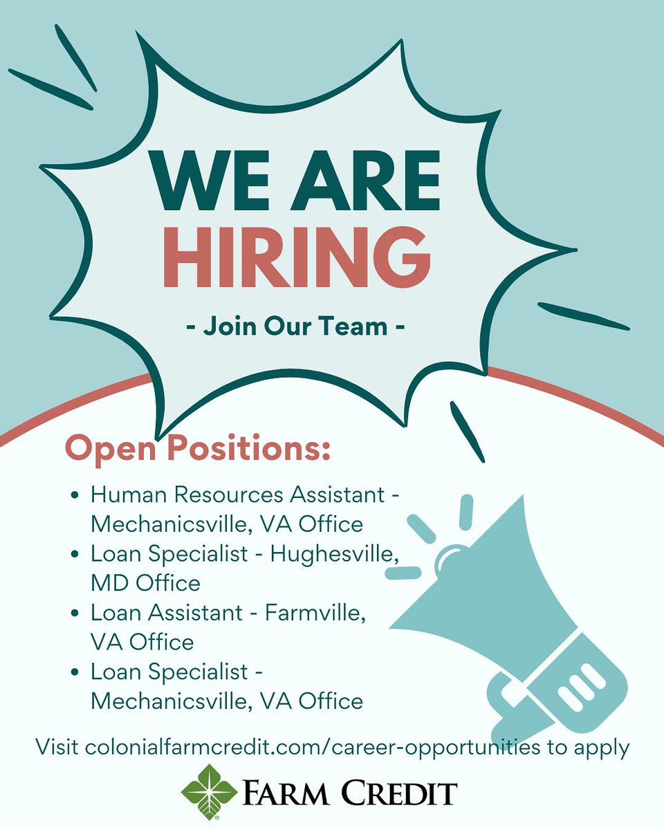 ColFarmCredit's tweet image. Check out our current job openings!