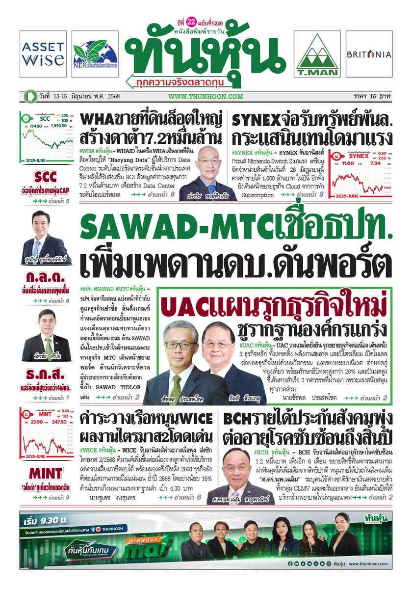 thunhoon1's tweet photo. อ่านข่าวฉบับเต็ม ได้ก่อนใคร
สมัครสมาชิก นสพ.ทันหุ้นออนไลน์ ได้ที่ https://t.co/Idzhl12wLT
หรือ โทร 0-2716-6900-4 ต่อ 604 , 608
#Thunhoon #ทันหุ้น #ทันหุ้นออนไลน์ #SAWAD #MTC #UAC #BCH #SYNEX #WICE #WHA https://t.co/TTIM68E1TM