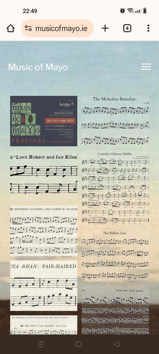 Get details of the Music of Mayo Festival 2025 on the website 
musicofmayo.ie and check out many, many Mayo tune treasures too!!