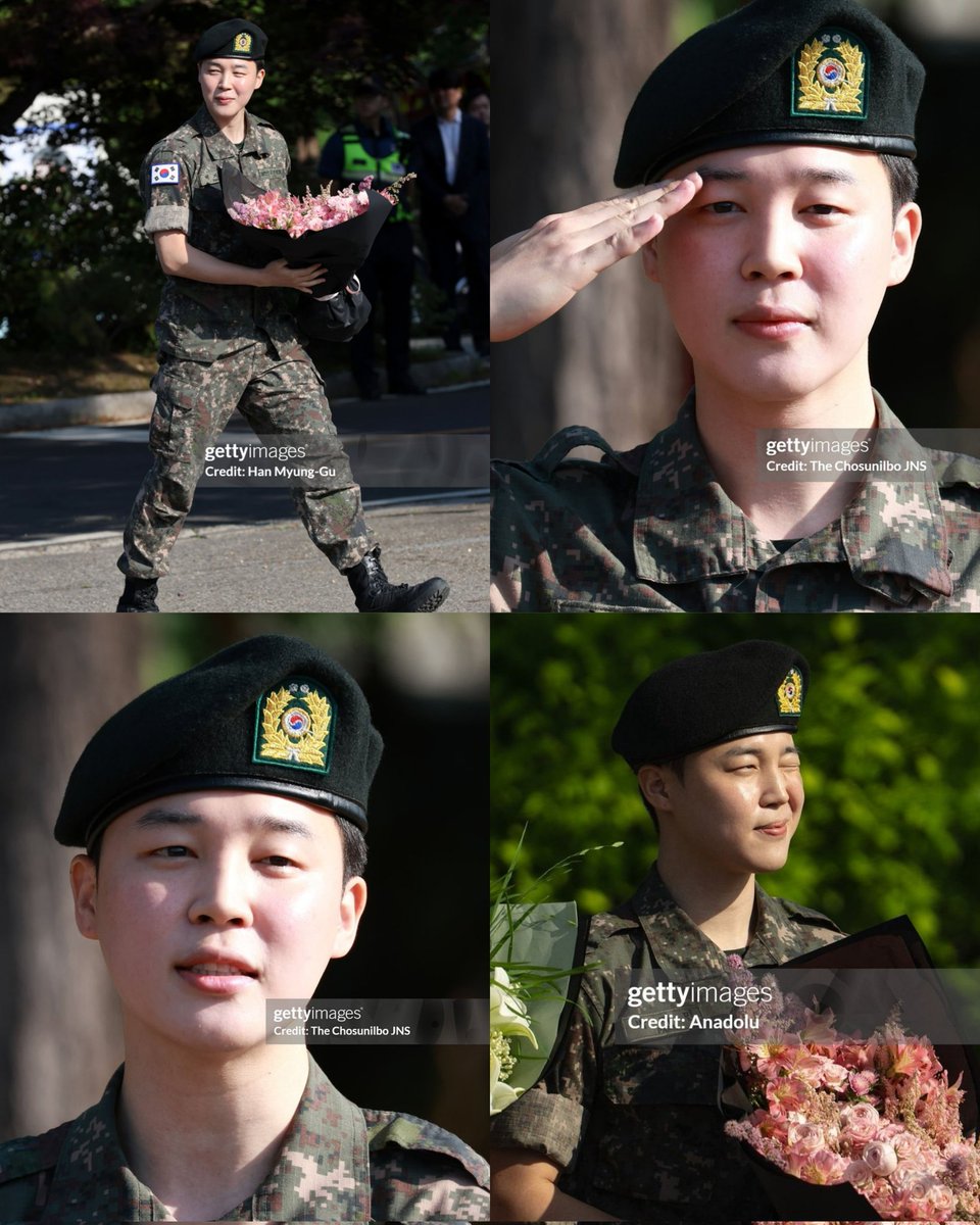 Jimin beating the Getty Images curse in a military uniform, no makeup, just glowing skin.