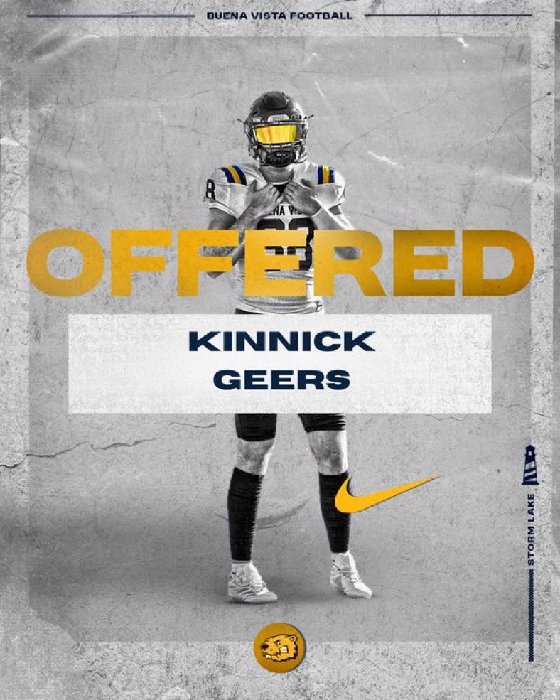 After a great call with <a href="/CoachEHubbard/">Coach Hubbard</a> I am very blessed to receive an offer from Buena Vista University!!!! <a href="/BVU_Football/">BVU Football</a>