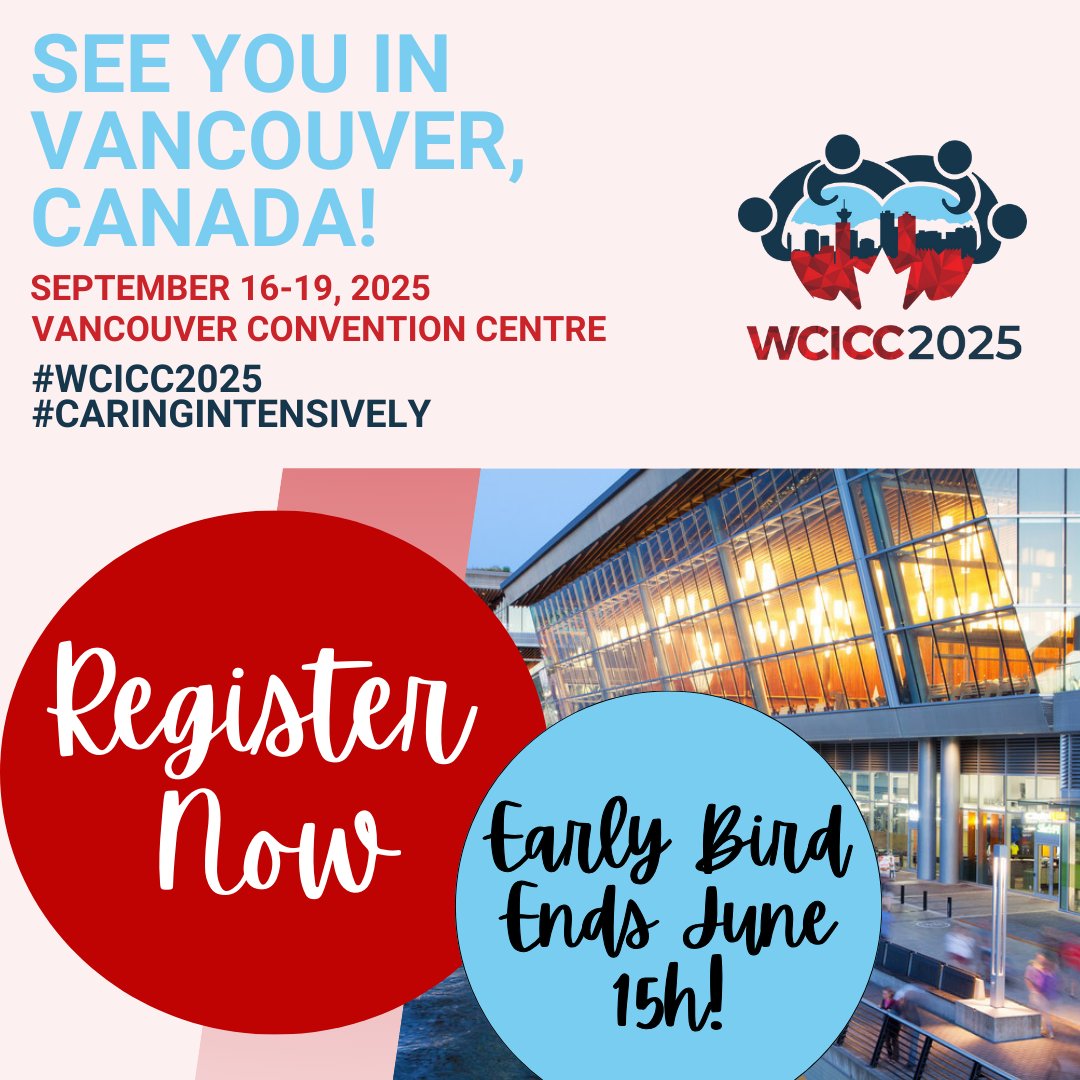 CritCareSociety's tweet image. Have you registered for the World Congress of Intensive and Critical Care yet?  Only 3 More days until Early Bird Closes! 
wcicc2025.com/registration

#WCICC2025 #WFICC #CCCS #CACCN #CSRT