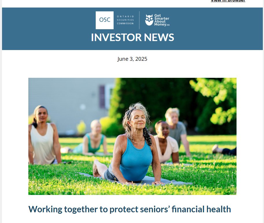 TheOACAO's tweet image. June is Seniors Month in Ontario! ๐ Financial wellness is key to healthy aging. We all have a role in protecting against fraud and scams. ๐ฌ Tips from @OSC_News: mailchi.mp/osc/06032025?eโฆ ๐ More info: osc.ca/en #SeniorsMonth #Seniors Month #FinancialWellness