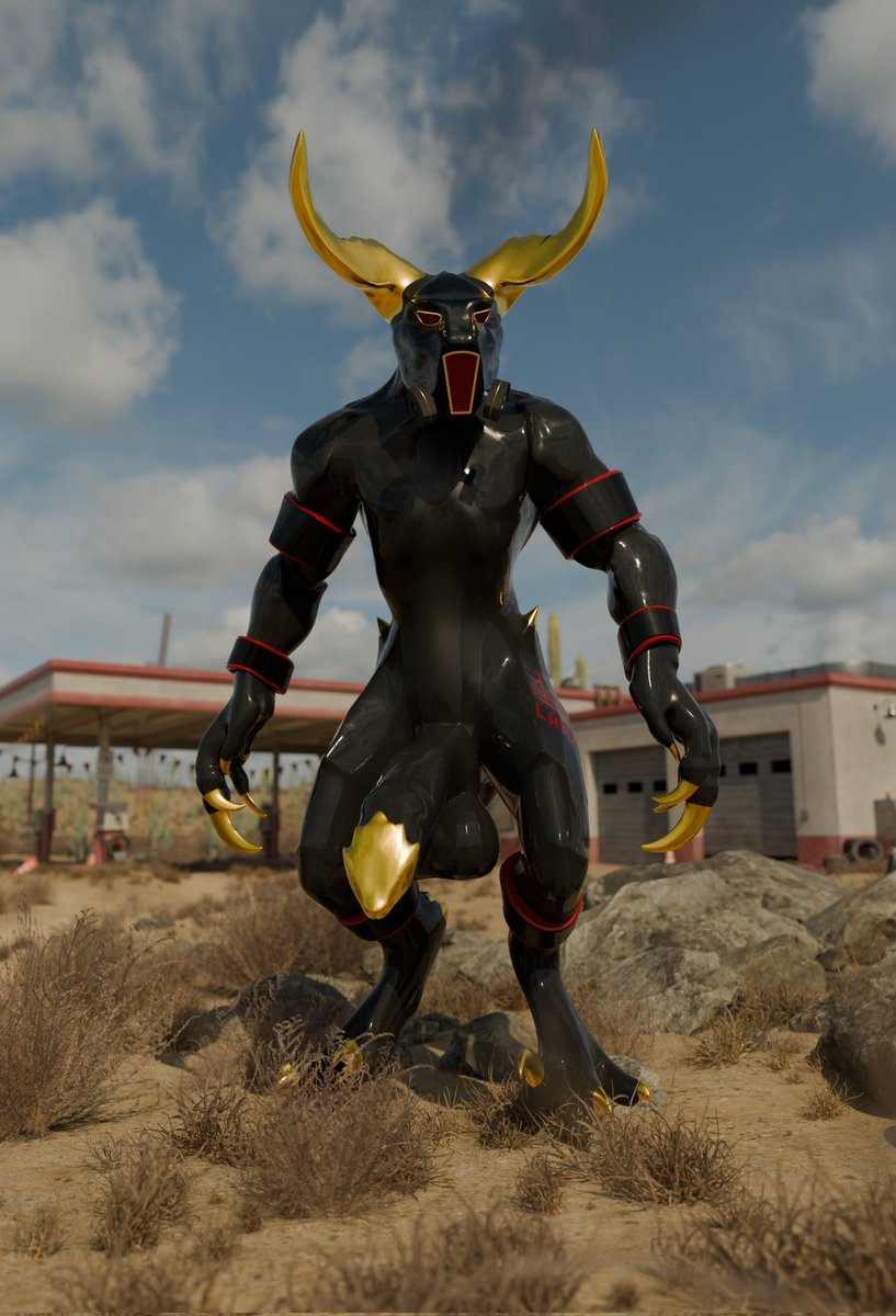 Couldn't resist sealing a deathclaw in a shiny rubber suit with a gasmask and turning him in to a nice drone...