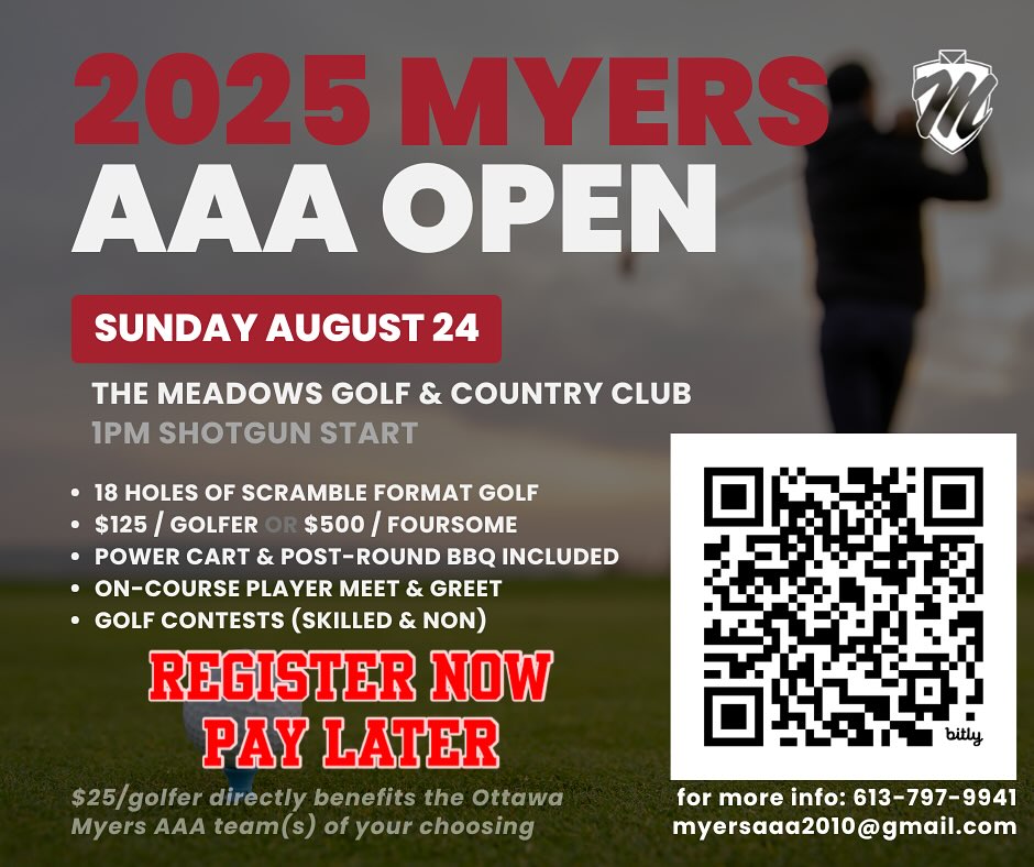 Eggy33's tweet photo. Spencer’s Ottawa Myers Automotive U16AAA hockey team is starting this season by fundraising with a Golf Tournament.
Thank you for supporting Spencer's hockey team!
GO MYERS GO!🏒
#rollmyers
#hockeyeasterontario 
#heoaaahockeyleague 
#ottawamyersaaahockey https://t.co/N7Yd6SbmXU
