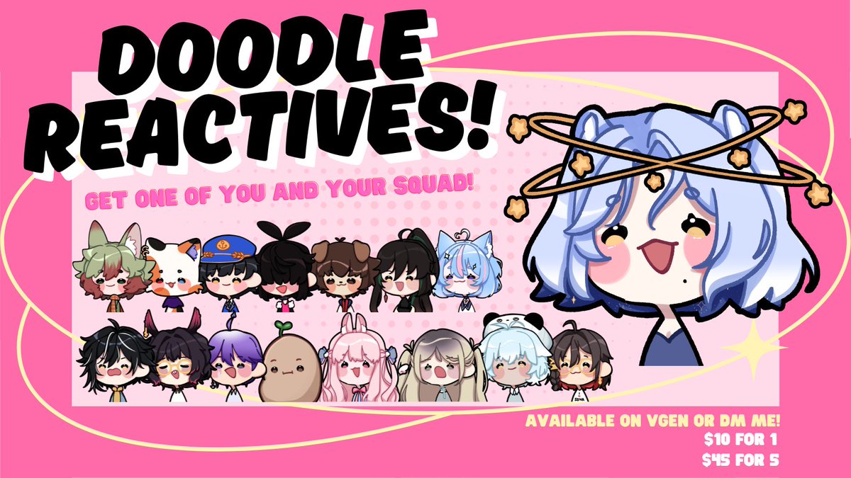 ‼️ New YCH Commissions Open ‼️

Ever wanted the homies to match on stream? Now you can! $10 for 1 or $45 for 5 👯

Available on VGen (vgen.co/xseiyaya) or DM me for more info~ Commercial use included in pricing :D

#commissionopen #artcommissions #VGenComm #VGen