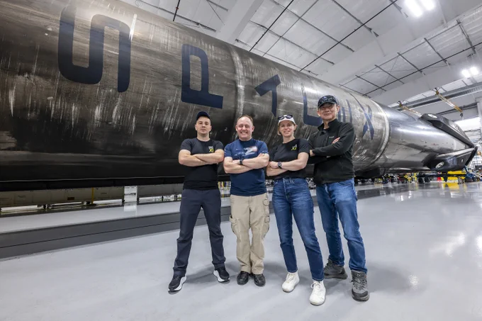 NASA's SpaceX Crew-11 poses for a photo at NASA's Kennedy Space Center. From left are Mission Specialist Oleg Platonov of Roscosmos, Pilot NASA astronaut Mike Fincke, Commander NASA astronaut Zena Cardman, and Mission Specialist Kimiya Yui from JAXA (Japan Aerospace Exploration Agency). Credit: SpaceX