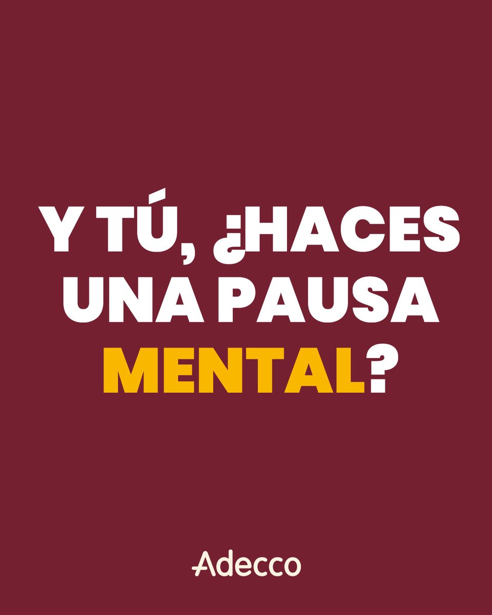 ¿Hacemos suficientes pausas mentales en el #trabajo?

El 15% de las personas adultas en edad de trabajar tiene algún trastorno mental.

El estrés laboral es una de las principales causas de baja.

Las pausas activas mentales son una herramienta sencilla, gratuita y poderosa para