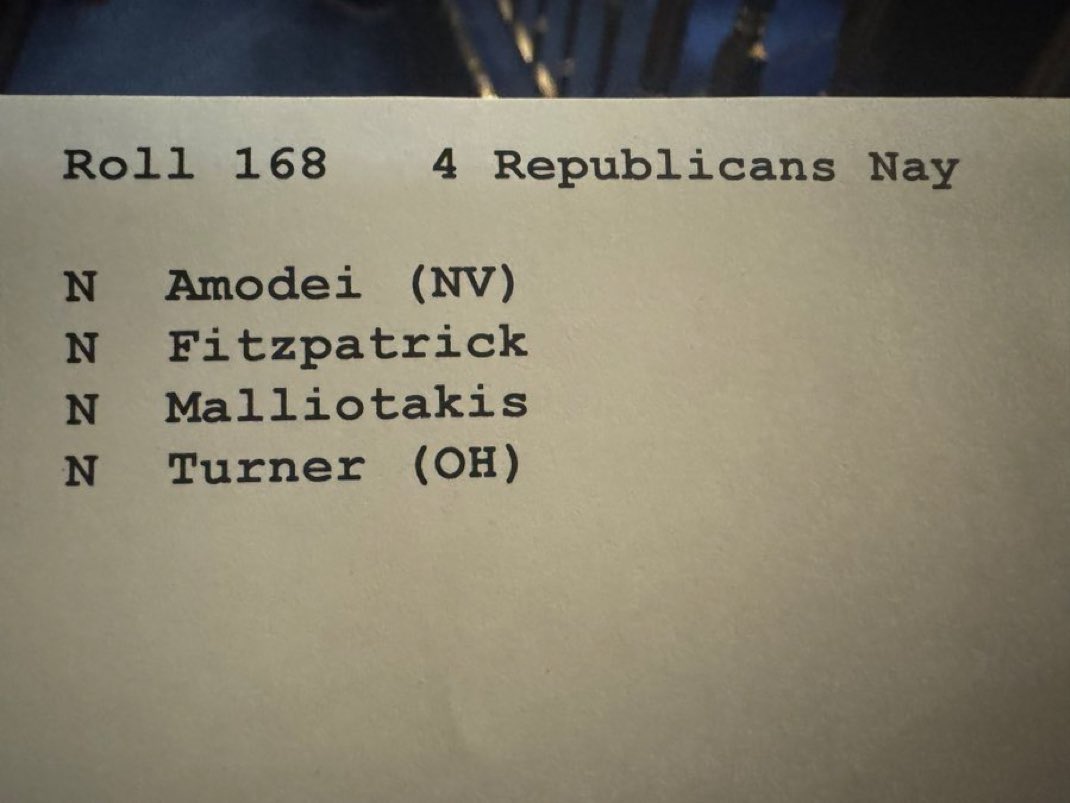 JUST IN - Republicans who voted against DOGE cuts