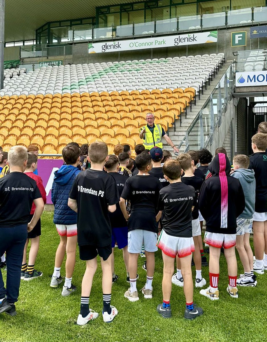Our school academy hurlers were delighted to travel to O Connor park to get a tour of the amazing stadium and play some matches v Clareen NS . thanks to Noel Cooney for his time +kindness with the boys . Thanks to our staff and all involved with <a href="/Offaly_GAA/">Official Offaly GAA</a> <a href="/BirrCLG/">Birr GAA</a>