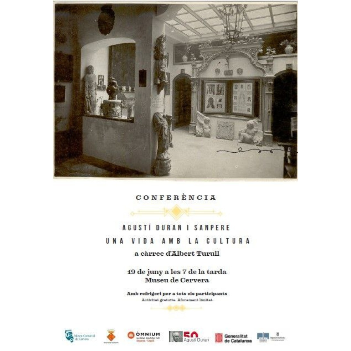 OmniumSegUr's tweet photo. Conferència: Agustí Duran i Sanpere una vida amb la cultura. https://t.co/21QTZEWv8w