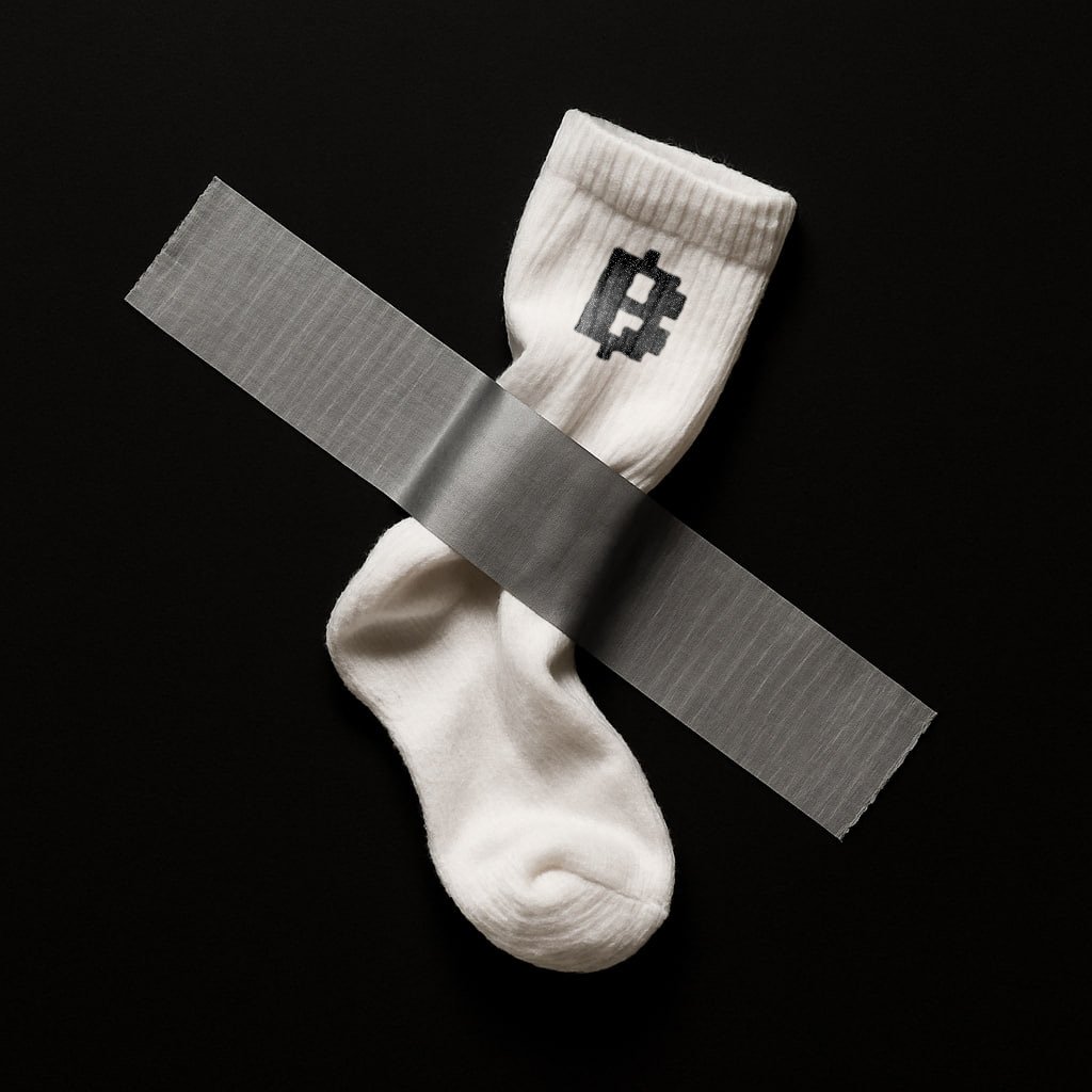 blumcrypto's tweet image. $6.2M for a banana duct-taped to a wall 😲

we’re just asking… what’s the fair price for a sock with soul?