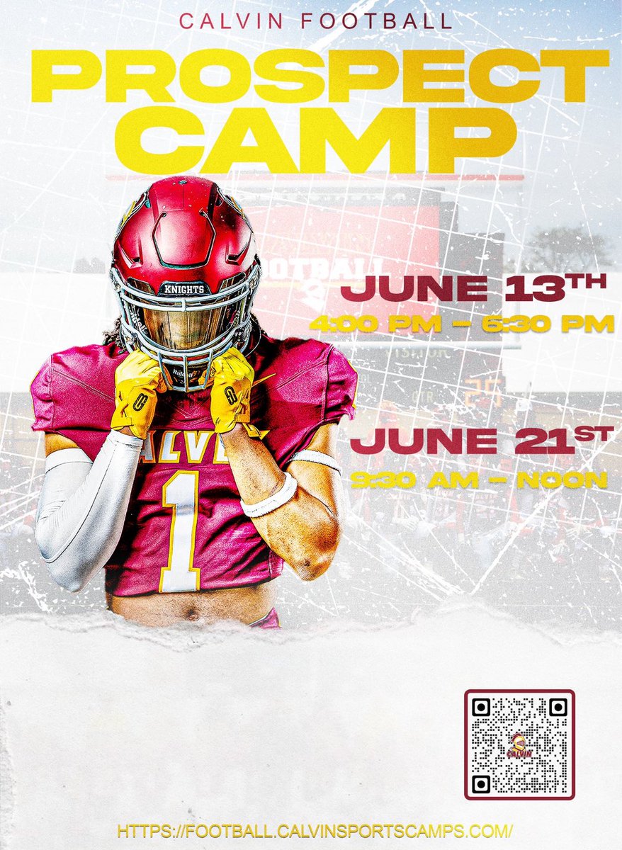 CoachJBurgess1's tweet image. Big Day Tomorrow @ Calvin University!

⚔️ELITE Competition… The BEST Facilities in D3… &amp;amp; Top Tier Coaches⚔️

It will be a ELITE Experience‼️

+ Learn more about our ELITE Campus, Academics, &amp;amp; Athletics!

Don’t miss out! Sign up’s are Still Open!

#GoKnights | @CalvinKnightsFB