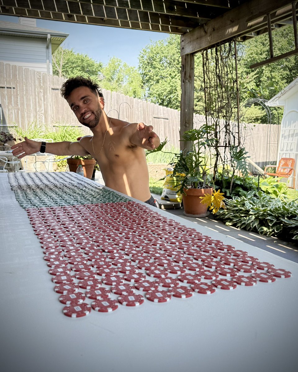 I just laid out all of these chips numbered 1-500 and will be drawing the winner of our Knoxville Nationals contest TONIGHT! Whether you entered or not make sure you tune in to watch LIVE on my Facebook page at 5pm CDT! I can’t wait to find out who will be joining me this August!