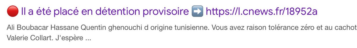 Pourquoi on ne donne qu’un de ses prénoms ?
Le meurtrier de Mélanie s’appelle :
Ali Boubacar Hassan Quentin Ghenouchi
🧐🤔😡👎